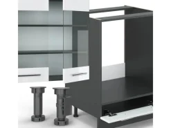 Einbauküchen<Vicco Fame-Line Küchenzeile /Anthrazit 300 cm ohne Arbeitsplatte ohne E-Geräte