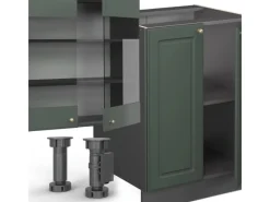 Vicco Fame-Line Küchenzeile -Gold Landhaus/Anthrazit 300 cm mit HochschrankAP Eiche ohne E-Geräte< Küchenschränke
