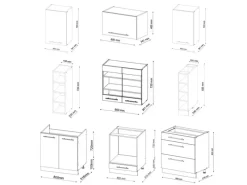 Vicco Fame-Line Küchenzeile Goldkraft Eiche/Anthrazit 235 cm AP Anthrazit ohne E-Geräte< Einbauküchen