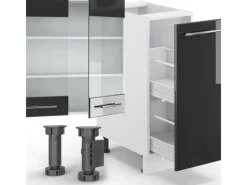 Einbauküchen<Vicco Fame-Line Küchenzeile /Weiß 280 cm AP Marmor ohne E-Geräte