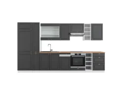 Discount Vicco Fame-Line Küchenzeile /Weiß 355 cm AP Eiche ohne E-Geräte Anthrazit-Gold