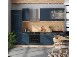 Vicco Fame-Line Küchenzeile Hochglanz/Goldkraft Eiche 300 cm ohne Arbeitsplatte ohne E-Geräte< Einbauküchen