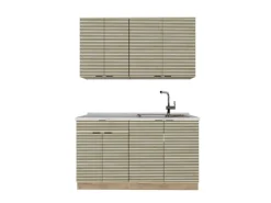 Vicco Fame-Line Singleküche Eiche Paneel/Goldkraft Eiche 140 cm AP Eiche ohne E-Geräte< Single-Küchen|Kühlschränke