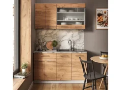 Vicco Fame-Line Singleküche Goldkraft /Weiß 140 cm AP Anthrazit ohne E-Geräte< Single-Küchen|Einbauküchen