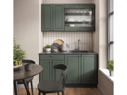 Best Vicco Fame-Line Singleküche -Gold Landhaus/Anthrazit 140 cm ohne Arbeitsplatte ohne E-Geräte Grün