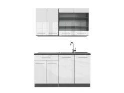Vicco Fame-Line Singleküche /Anthrazit 140 cm ohne Arbeitsplatte ohne E-Geräte< Single-Küchen