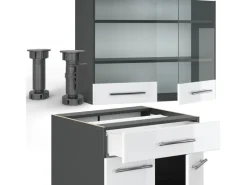 Vicco Fame-Line Singleküche /Anthrazit 140 cm ohne Arbeitsplatte ohne E-Geräte< Single-Küchen