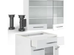 Best Vicco Fame-Line Singleküche 140 cm ohne Arbeitsplatte ohne E-Geräte Weiß
