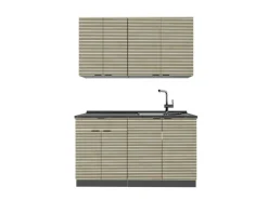 Vicco Fame-Line Singleküche Eiche Paneel/Anthrazit 140 cm AP Anthrazit ohne E-Geräte< Single-Küchen|Einbauküchen