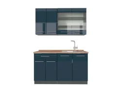 Vicco Fame-Line Singleküche Hochglanz/Anthrazit 140 cm AP Eiche ohne E-Geräte< Single-Küchen