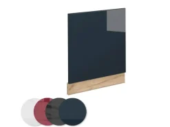 Vicco Frontblende Fame-Line Geschirrspüler Fronttür Dunkelblau Hochglanz 60 cm AP Anthrazit mit Goldkraft Eiche Korpus