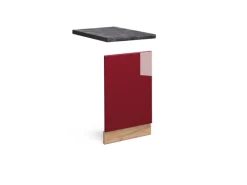 Einbauküchen<Vicco Frontblende Fame-Line Bordeaux Hochglanz/Goldkraft Eiche 45 cm AP Anthrazit