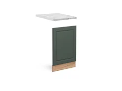 Einbauküchen<Vicco Frontblende Fame-Line Grün-Gold Landhaus/Goldkraft Eiche 45 cm AP Marmor