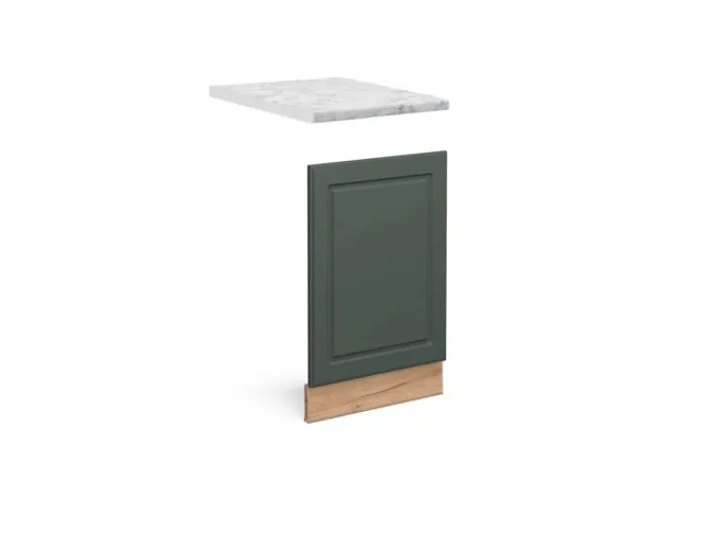 Einbauküchen<Vicco Frontblende Fame-Line Grün-Gold Landhaus/Goldkraft Eiche 45 cm AP Marmor