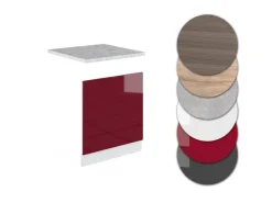 Vicco Frontblende R-Line Bordeaux Hochglanz/Weiß 60 cm ohne Arbeitsplatte< Einbauküchen