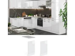 Vicco Frontblende R-Line Geschirrspüler Fronttür Hochglanz/ 45 cm AP Eiche< Einbauküchen