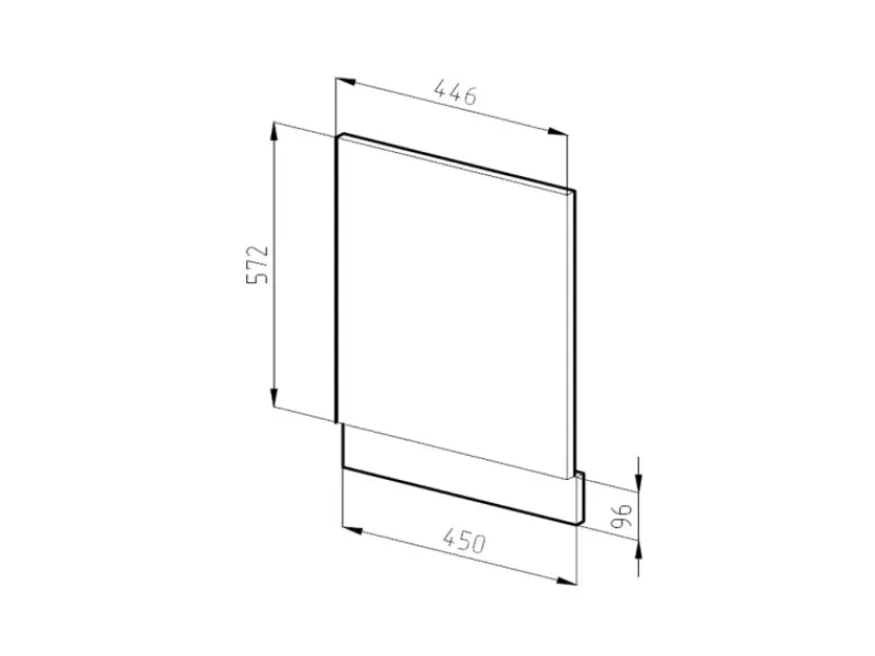 Vicco Frontblende R-Line Geschirrspüler Fronttür Hochglanz/ 45 cm AP Eiche< Einbauküchen