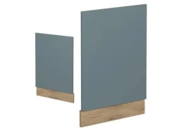 Vicco Frontblende R-Line Geschirrspüler Fronttür Blau-Grau/Goldkraft Eiche AP Marmor< Einbauküchen