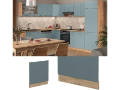 Clearance Vicco Frontblende R-Line Geschirrspüler Fronttür Blau-Grau/Goldkraft Eiche AP Marmor Blaugrau