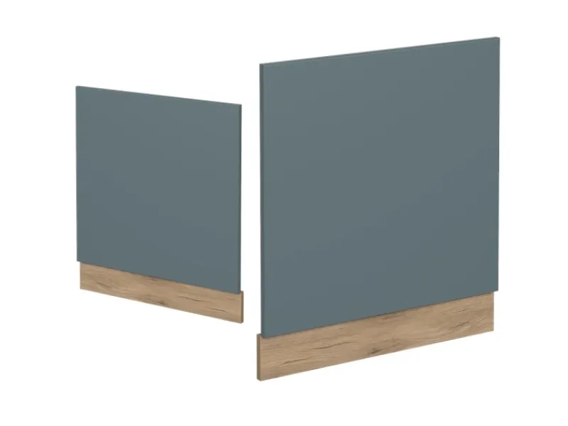 Clearance Vicco Frontblende R-Line Geschirrspüler Fronttür Blau-Grau/Goldkraft Eiche AP Marmor Blaugrau