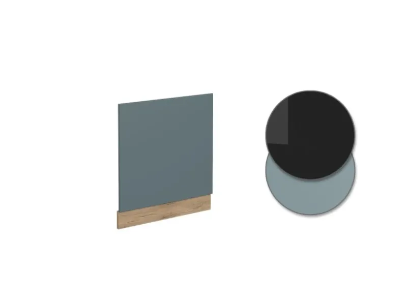 Clearance Vicco Frontblende R-Line Geschirrspüler Fronttür Blau-Grau/Goldkraft Eiche AP Marmor Blaugrau