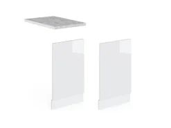 Clearance Vicco Frontblende R-Line Geschirrspüler Fronttür Hochglanz/ 45 cm AP Marmor Weiß