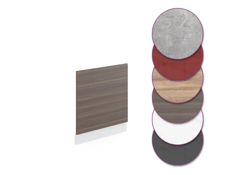 Vicco Frontblende R-Line Geschirrspüler Fronttür Grau/Weiß 60 cm ohne Arbeitsplatte< Einbauküchen