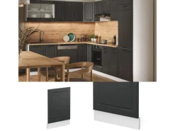 Vicco Frontblende R-Line Geschirrspüler Fronttür Anthrazit Landhaus/Weiß 45 cm AP Marmor< Einbauküchen