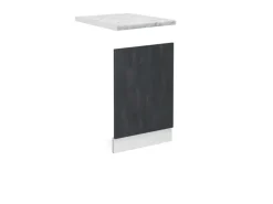 Discount Vicco Frontblende R-Line Geschirrspüler Fronttür Schwarz Beton/Weiß 45 cm AP Marmor Beton Anthrazit