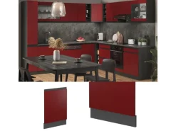 Vicco Frontblende R-Line Geschirrspüler Fronttür /Anthrazit 45 cm AP Eiche< Einbauküchen