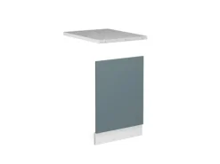Vicco Frontblende R-Line Geschirrspüler Fronttür Blau-Grau/Weiß 45 cm AP Marmor< Einbauküchen