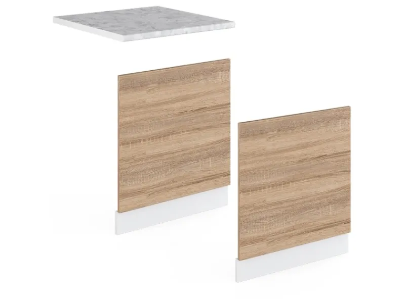 Sale Vicco Frontblende R-Line Geschirrspüler Fronttür Sonoma/Weiß 60 cm ohne Arbeitsplatte Sonoma Eiche
