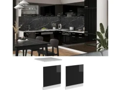 Vicco Frontblende R-Line Schwarz Hochglanz/Weiß 60 cm ohne Arbeitsplatte< Einbauküchen