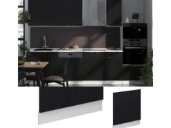Hot Vicco Geschirrspülblende Fame-Line Gestreift 60 cm ohne Arbeitsplatte Schwarz