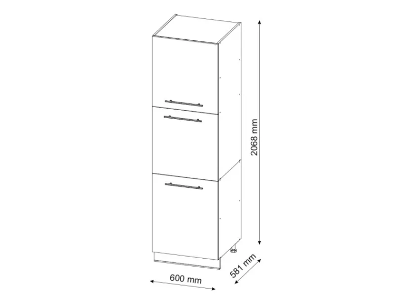 Vicco Herdumbauschrank Fame-Line Herdschrank Goldkraft /Anthrazit 60 cm< Kühlschränke|Einbauküchen