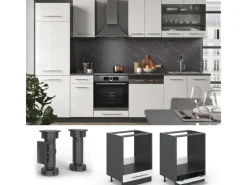 Vicco Herdumbauschrank Fame-Line Hochglanz/Anthrazit 60 cm ohne Arbeitsplatte< Einbauküchen