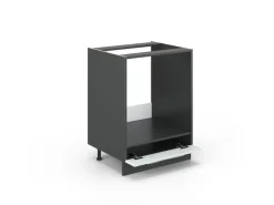 Vicco Herdumbauschrank Fame-Line Hochglanz/Anthrazit 60 cm ohne Arbeitsplatte< Einbauküchen