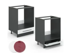 Vicco Herdumbauschrank Fame-Line Hochglanz/Anthrazit 60 cm ohne Arbeitsplatte< Einbauküchen