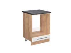Online Vicco Herdumbauschrank Fame-Line Hochglanz/Goldkraft Eiche 60 cm AP Anthrazit Weiß