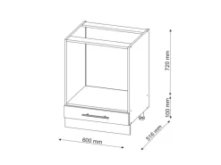Discount Vicco Herdumbauschrank Fame-Line -Gold/Weiß 60 cm ohne Arbeitsplatte Anthrazit