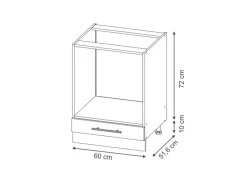 Einbauküchen<Vicco Herdumbauschrank Fame-Line Hochglanz/Anthrazit 60 cm ohne Arbeitsplatte