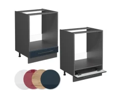 Einbauküchen<Vicco Herdumbauschrank Fame-Line Hochglanz/Anthrazit 60 cm ohne Arbeitsplatte