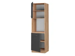 Hot Vicco Herdumbauschrank Fame-Line Hochglanz/Goldkraft Eiche 60 cm Offen Anthrazit
