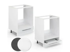 Herde<Vicco Herdumbauschrank Fame-Line Hochglanz/ 60 cm AP Anthrazit