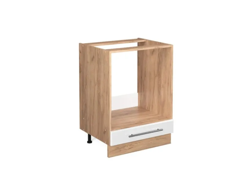 Küchenschränke|Einbauküchen<Vicco Herdumbauschrank Fame-Line Hochglanz/Goldkraft Eiche 60 cm ohne Arbeitsplatte