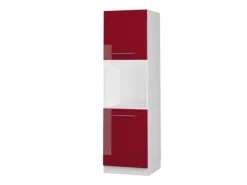 Vicco Herdumbauschrank Fame-Line Bordeaux Hochglanz/Weiß 60 cm mit Offenem Regal< Einbauküchen