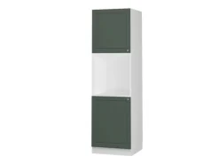 Vicco Herdumbauschrank Fame-Line Herdschrank Grün-Gold Landhaus/Weiß 60 cm Offen< Einbauküchen