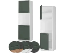 Vicco Herdumbauschrank Fame-Line Herdschrank Grün-Gold Landhaus/Weiß 60 cm Offen< Einbauküchen