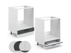 Einbauküchen<Vicco Herdumbauschrank Fame-Line Anthrazit/Weiß 60 cm ohne Arbeitsplatte