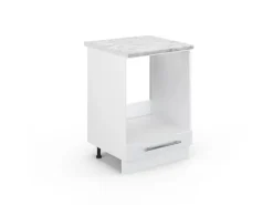 Vicco Herdumbauschrank Fame-Line Hochglanz/ 60 cm AP Marmor< Kochfelder